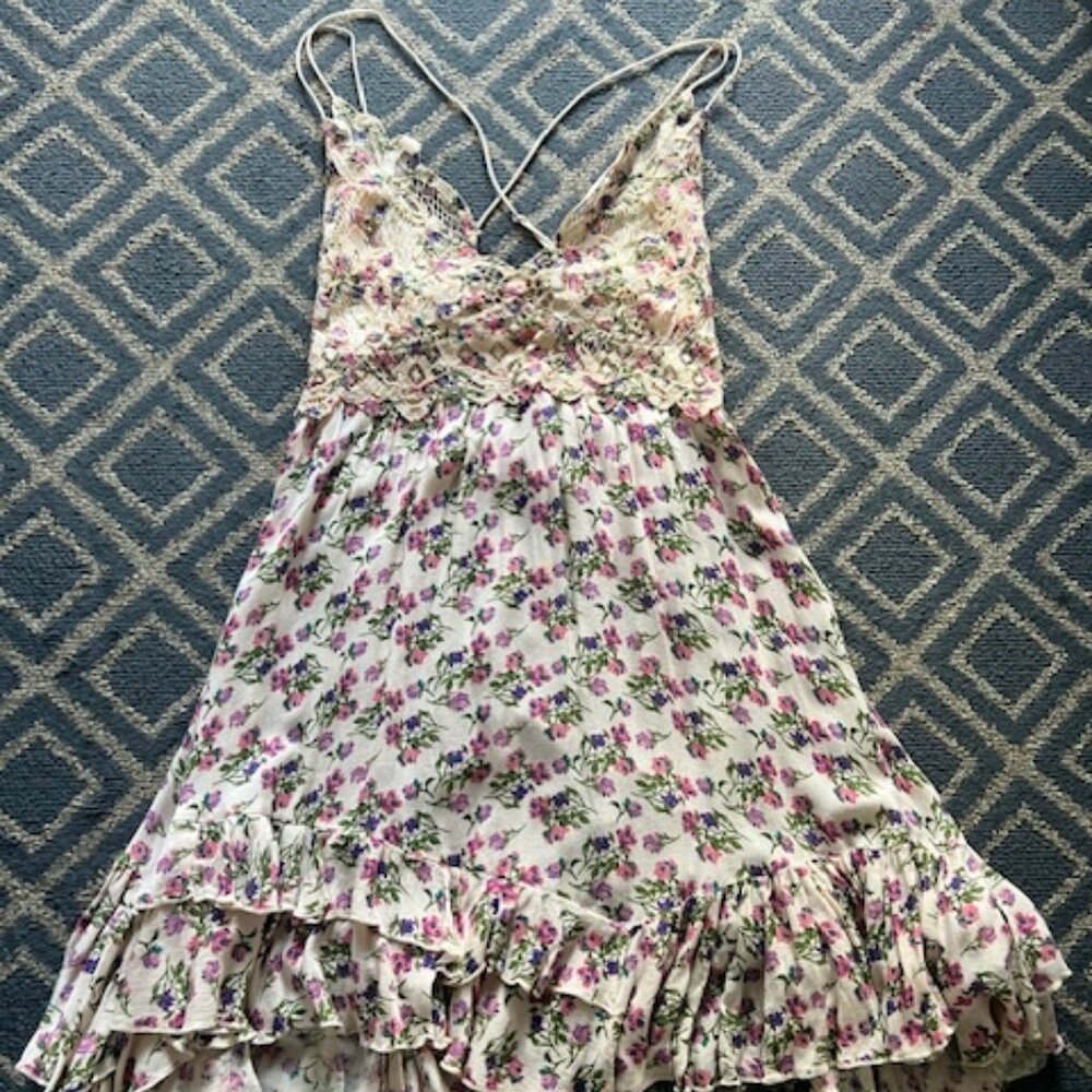 BNWOT Free People Women's Adella Floral Print Sleeveless Slip Dress M